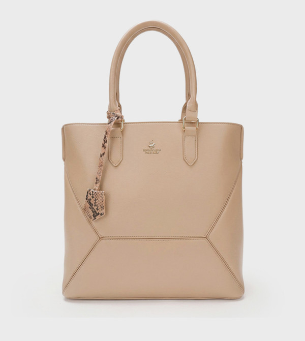 Logo Detail Zippered Tote Bag