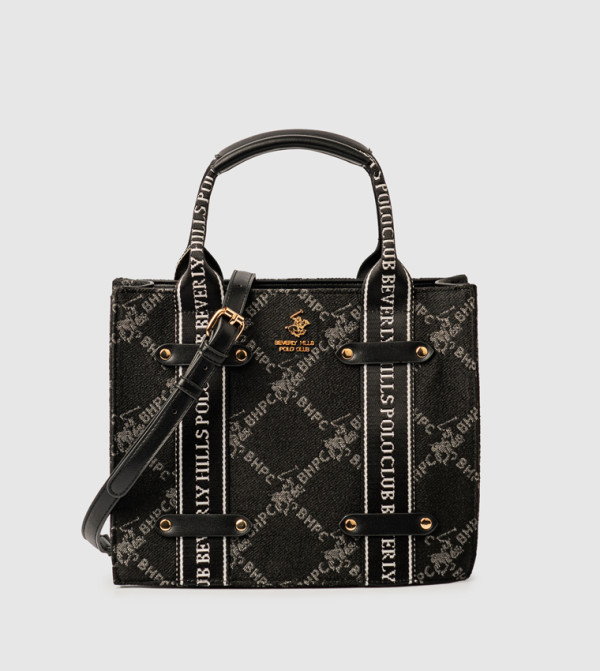Patterned Zippered Satchel Bag