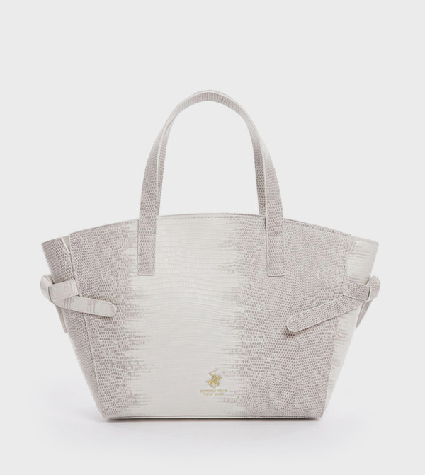 Snakeskin Snap Button Tote Bag