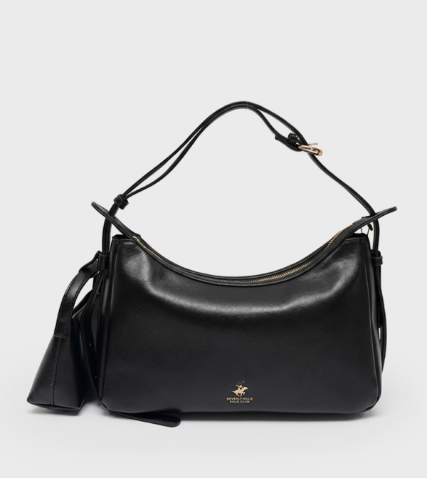 Solid Zipper Shoulder Bag