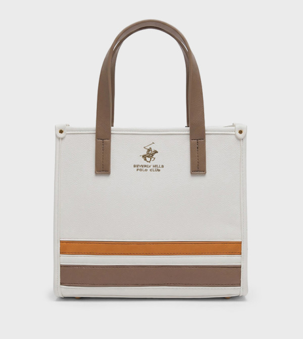 Striped Zipper Mini Tote Bag