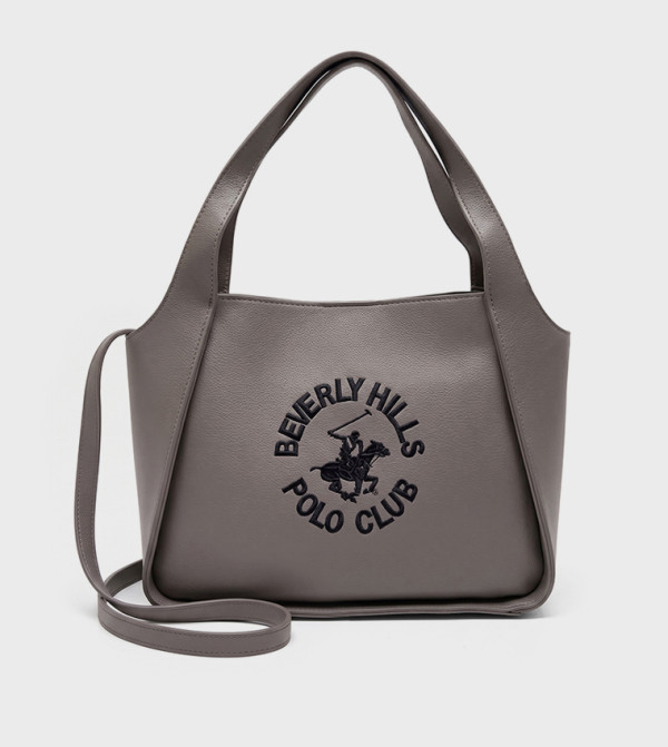 Embroidered Logo Snap Button Mini Tote Bag