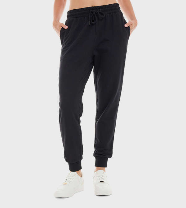 Solid Joggers with Drawstring Waist