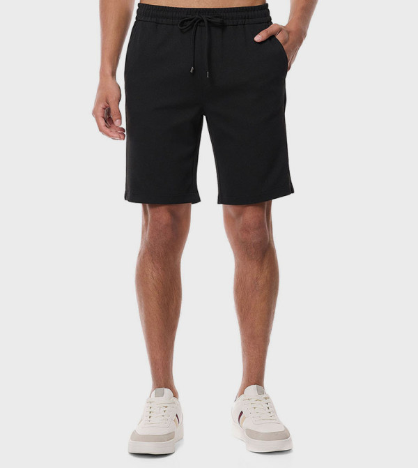 Textured Shorts with Drawstring Waist