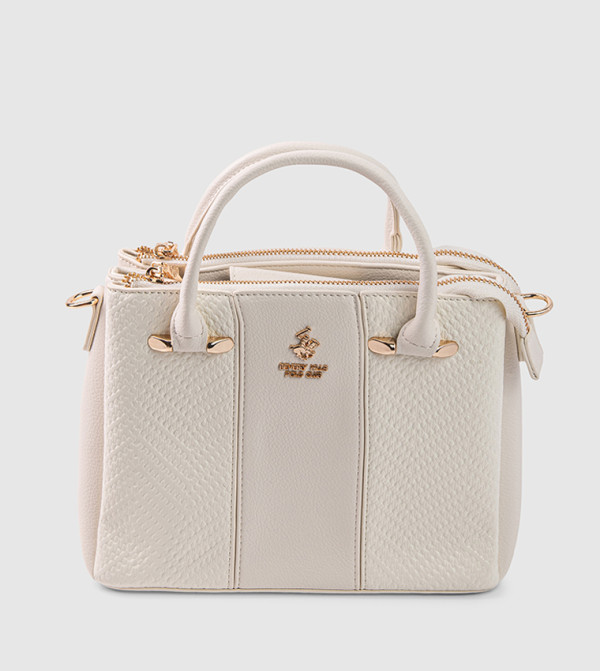 Textured Zip Satchel Bag