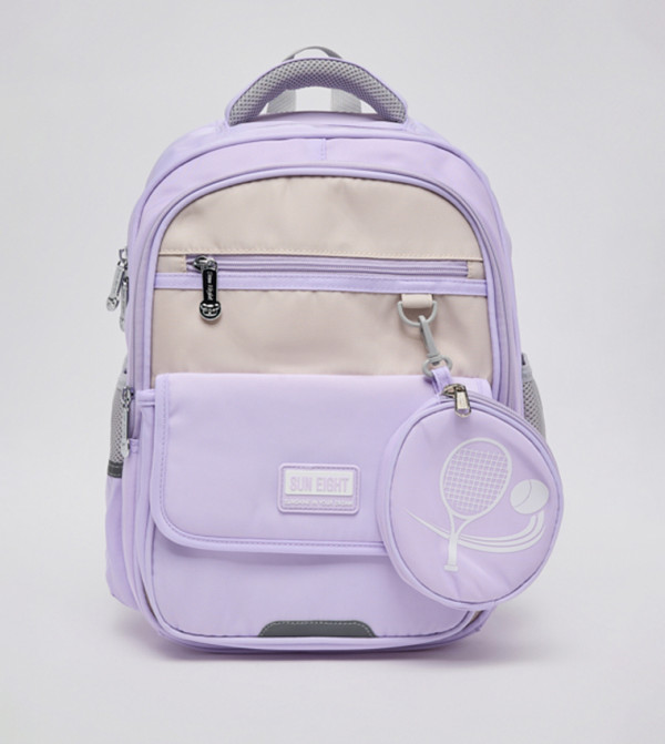 Color Block Backpack with Coin Pouch