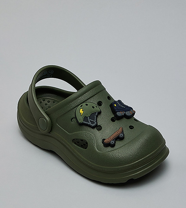 Charm Detail Slingback Clogs