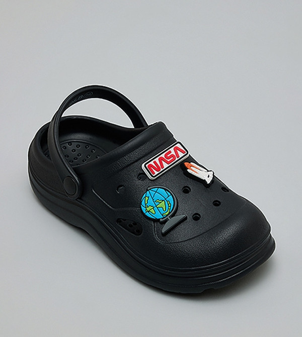 Charm Detail Slingback Clogs