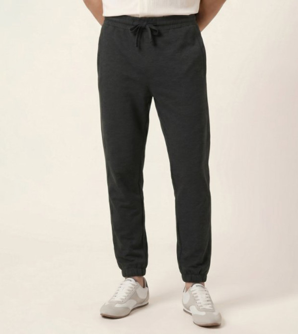 Solid Joggers with Drawstring Waist