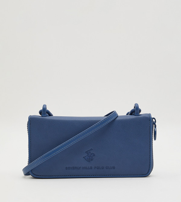 Textured Wallet with Chain-Link