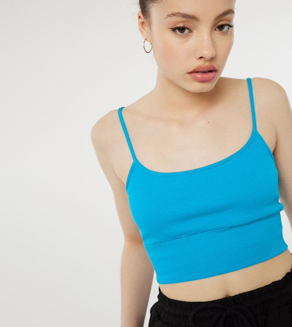Ribbed Cropped Strappy Top
