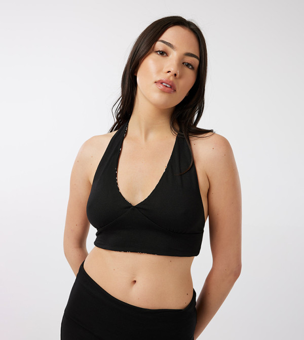Solid Reversible Halter Neck Top