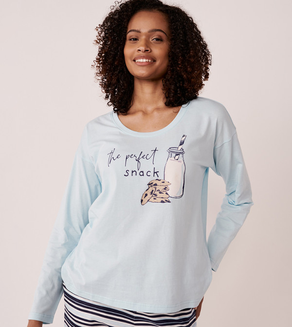 Cotton Long Sleeves Sleepshirt
