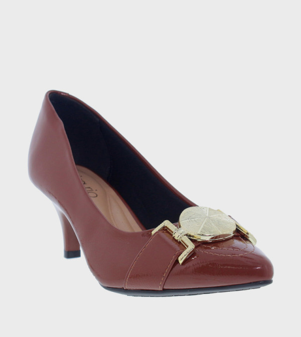 Metal Accent Pointed Toe Pumps