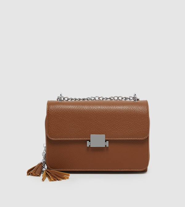 Textured Flap Crossbody Bag