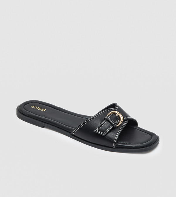 Buckle Detail Flat Sandals