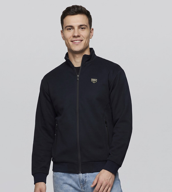 Solid Jacket with Zipper Closure