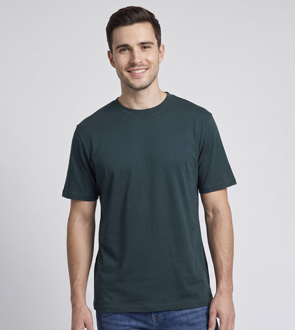 Solid T-Shirt with Crew Neck and Short Sleeves