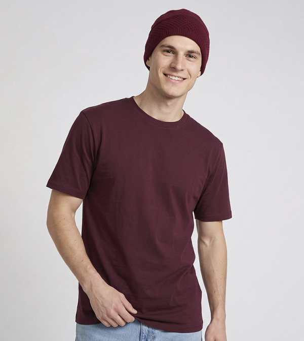 Solid T-Shirt with Crew Neck and Short Sleeves