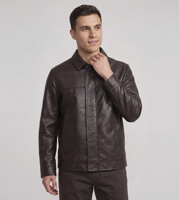 Solid Jacket with Zipper Closure