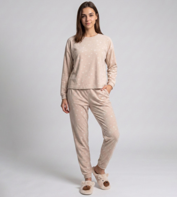 Self Patterned Pyjama Set