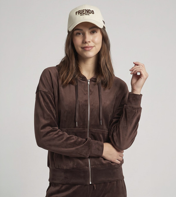 Solid Hooded Jacket with Zipper Closure