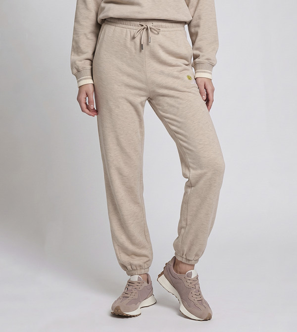 Solid Regular Fit Joggers with Drawstring Waist