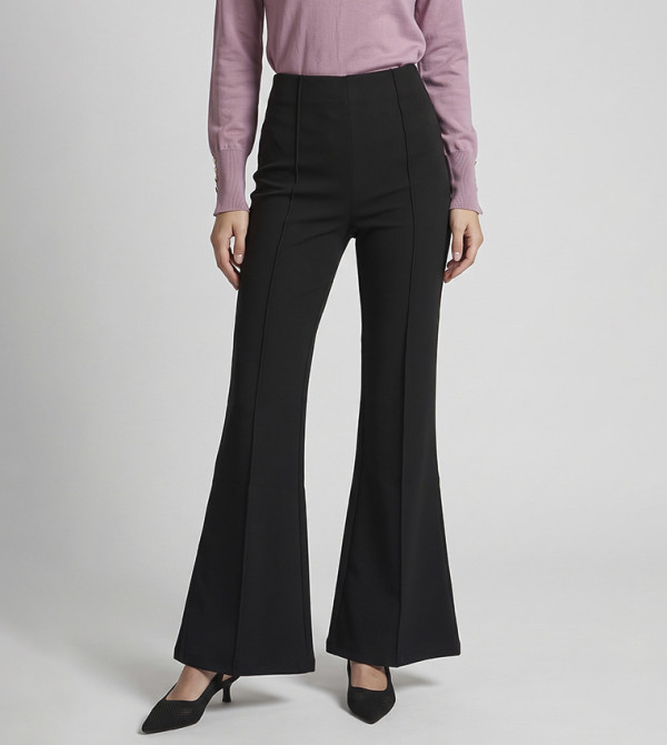 Solid Flared Trousers