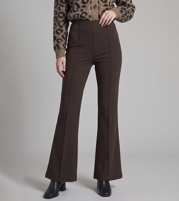 Solid Flared Trousers