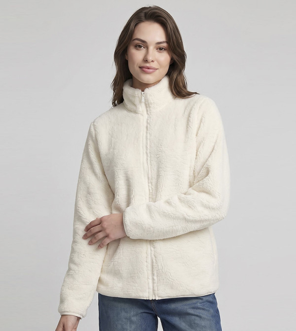 Sherpa Jacket with Zipper Closure