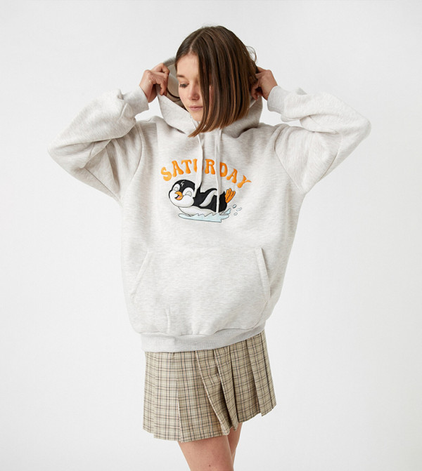 Graphic Printed Hooded Sweatshirt