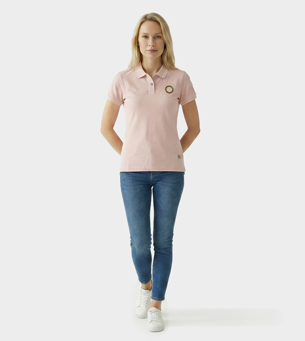 Logo Detail Collared Polo T-Shirt