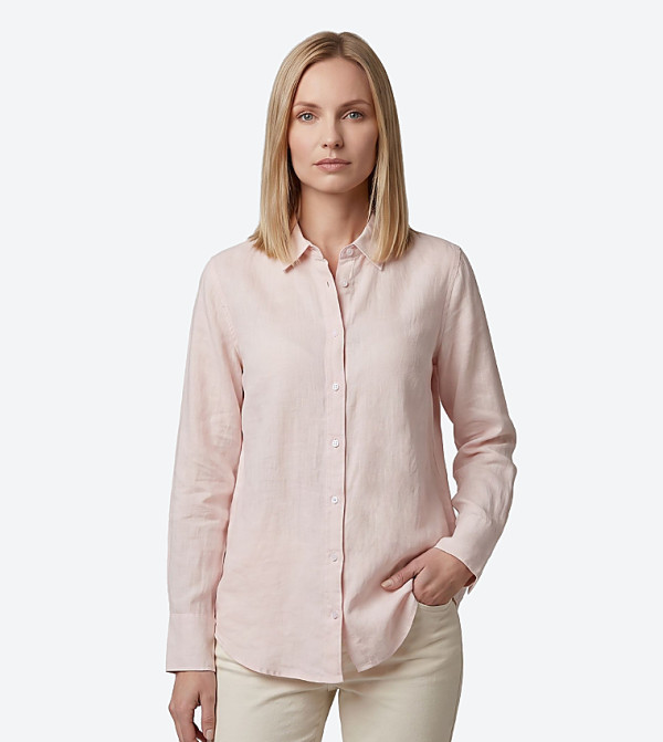 ALLDAY Solid Long Sleeves Linen Shirt