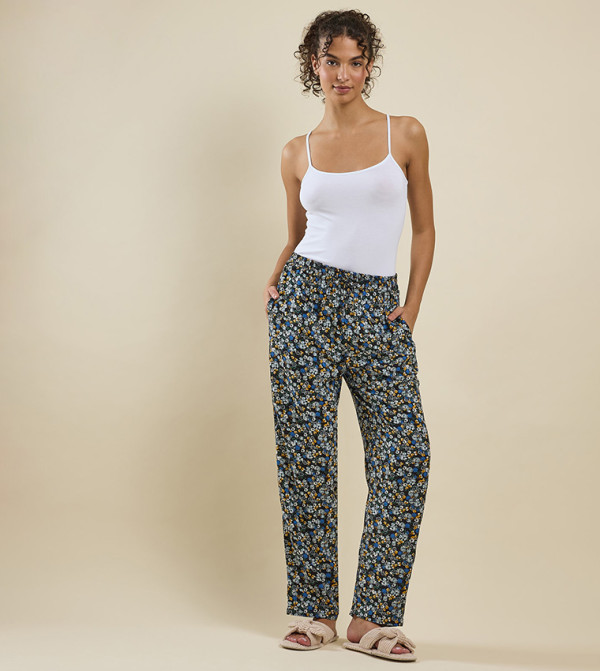 Printed Pyjama Pants with Elastic Waist