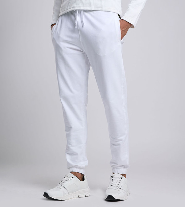Solid Joggers with Drawstring Waist
