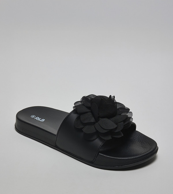 Flower Appliqued Slides