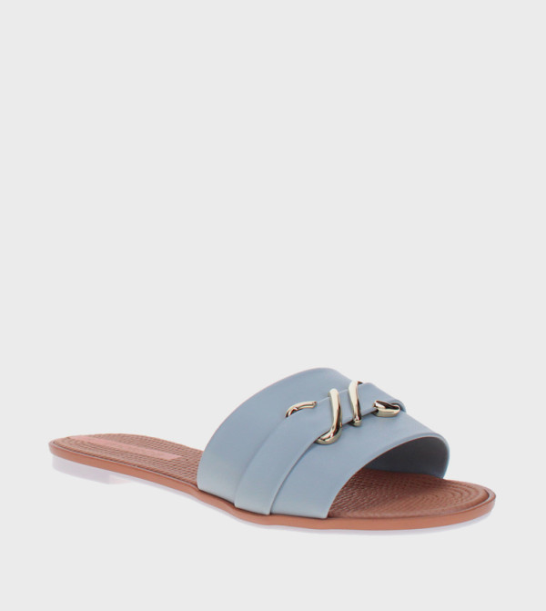 Metal Accent Flat Sandals