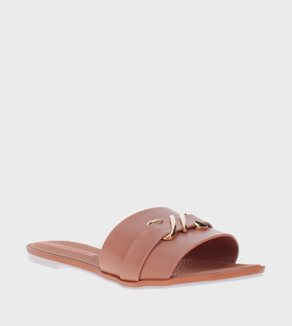 Metal Accent Flat Sandals