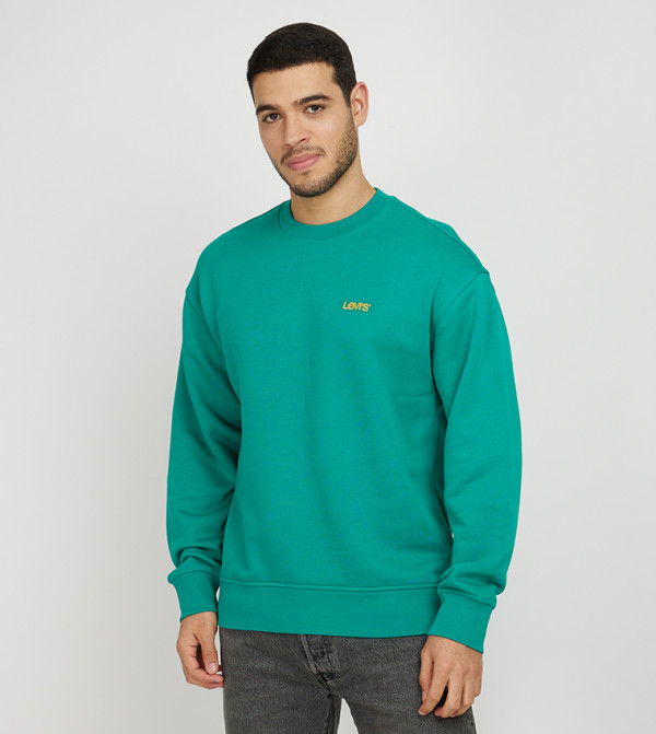 Logo Detail Crew Neck Long Sleeves Sweatshirt
