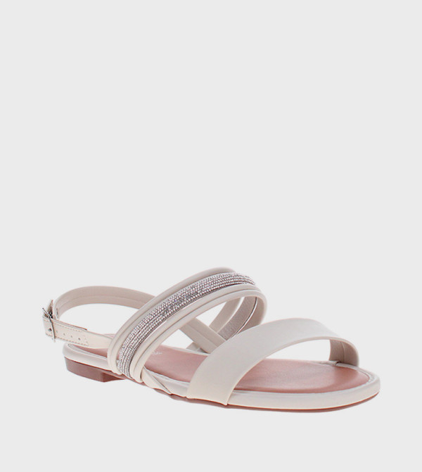 Embellished Slingback Flat Sandals