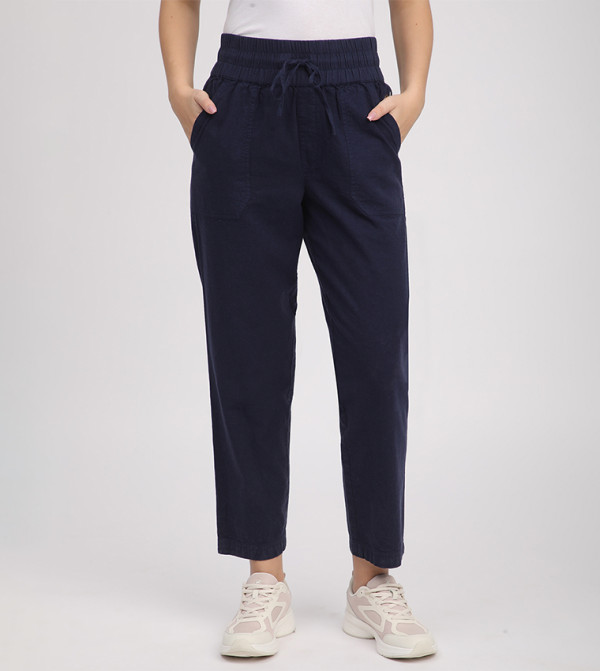 Drawstring Waist High Waist Pants