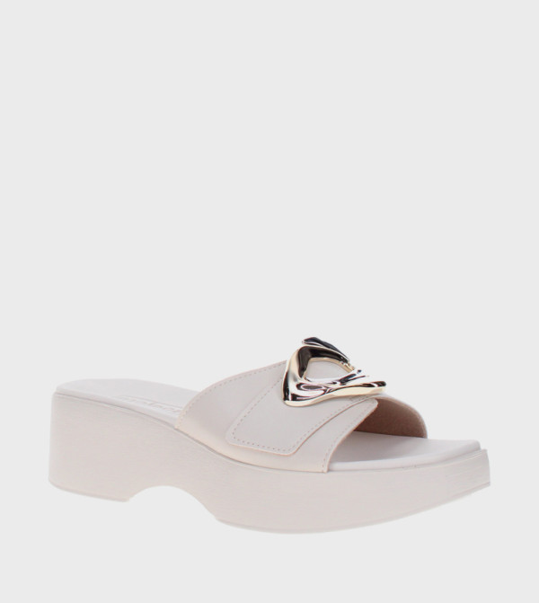 Metal Accent Wedge Sandals