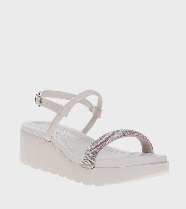 Embellished Ankle Loop Wedge Sandals