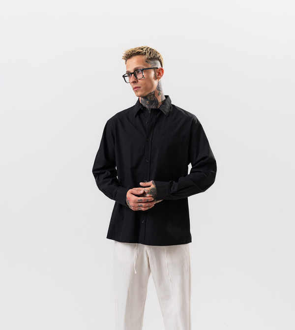 Long Sleeves Poplin Oversized Shirt