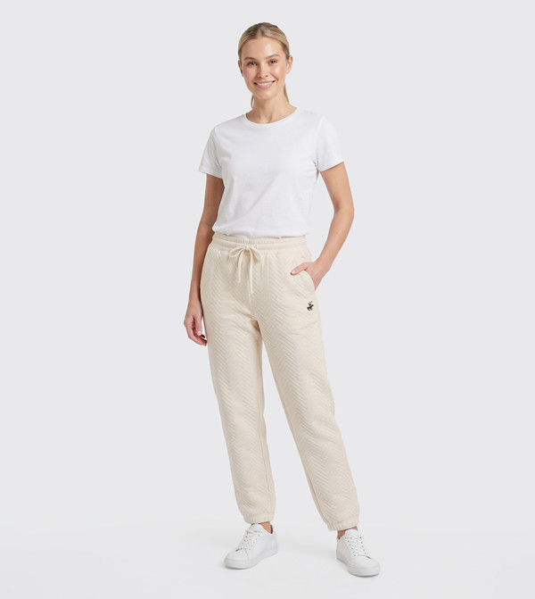 Chevron Drawstring Waist Joggers