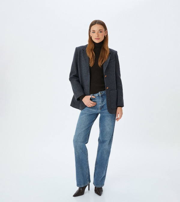 Washed Straight Fit Jeans