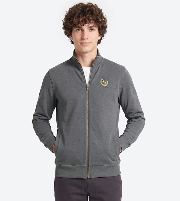 Solid Mock Neck Jacket