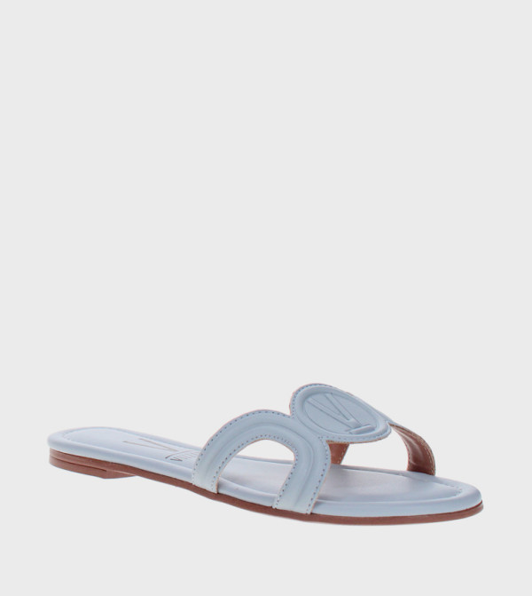Textured Open Toe Flat Sandals