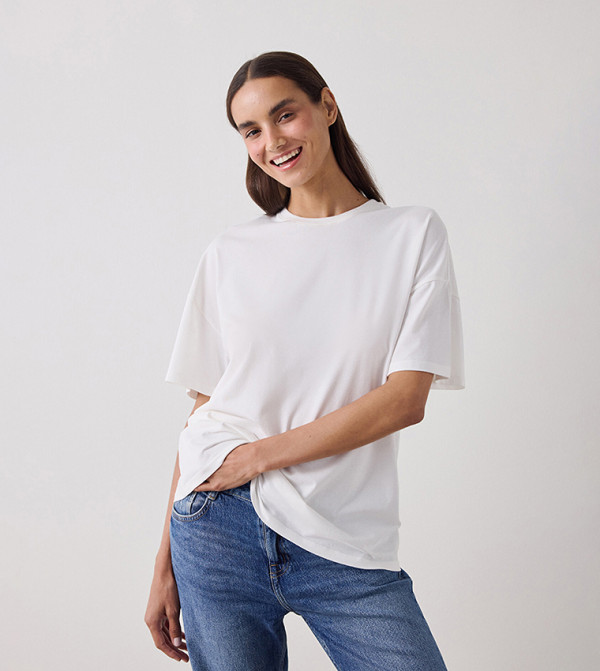 Solid Crew Neck Oversized T-Shirt
