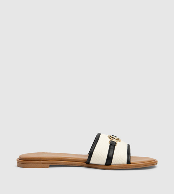 Contrast Trim Flat Sandals